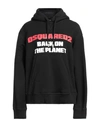 Dsquared2 Woman Sweatshirt Black Size Xl Cotton In Black