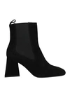 POLLINI POLLINI WOMAN ANKLE BOOTS BLACK SIZE 8 SOFT LEATHER