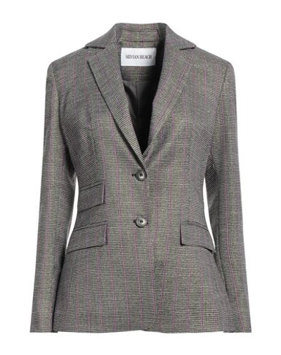 Silvian Heach Woman Blazer Steel Grey Size 10 Polyester, Viscose, Elastane
