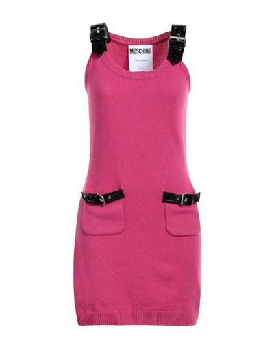 Moschino Woman Mini Dress Fuchsia Size 6 Cashmere, Wool, Polyamide, Polyester, Polyurethane Resin