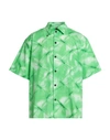 Msgm Man Shirt Green Size 17 Cotton