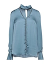 Brunello Cucinelli Woman Top Slate Blue Size M Viscose, Silk, Brass