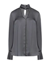 Brunello Cucinelli Woman Top Lead Size M Viscose, Silk, Brass In Grey