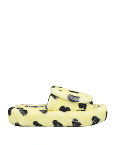 Natasha Zinko Woman Slippers Yellow Size 3-4 Textile Fibers