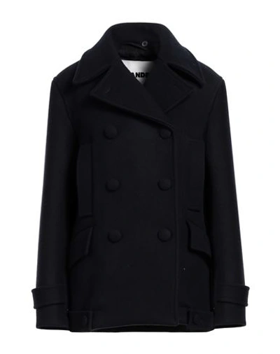 Jil Sander Midnight Blue Wool Coat Blue  Donna 34t In Blue