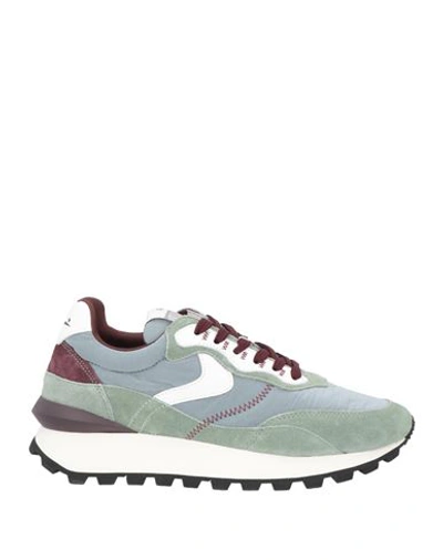Voile Blanche Woman Sneakers Sage Green Size 5 Leather, Textile Fibers