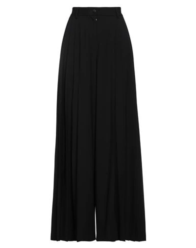 Dolce & Gabbana Pleated Crepe Wide-leg Pants In Black