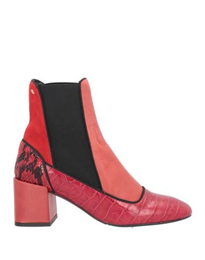 Cuplé Woman Ankle Boots Red Size 8 Textile Fibers