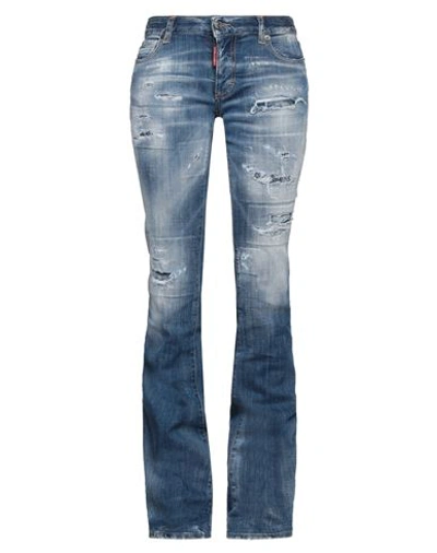 Dsquared2 Woman Jeans Blue Size 8 Cotton, Elastane