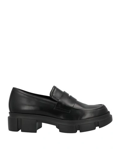 Pollini Woman Loafers Black Size 11 Soft Leather