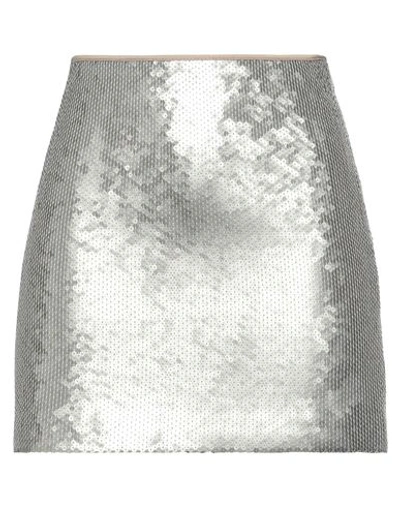 Brunello Cucinelli Woman Mini Skirt Platinum Size 10 Acetate, Polyester In Grey