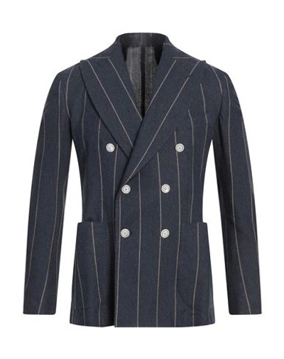 Barba Napoli Man Suit Jacket Midnight Blue Size 46 Cotton