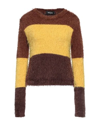 DSQUARED2 DSQUARED2 WOMAN SWEATER CHOCOLATE BROWN SIZE L POLYAMIDE