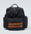 Zegna Black Stripe-trim Backpack