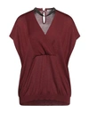 Brunello Cucinelli Woman Sweater Burgundy Size M Cashmere, Silk, Brass In Red