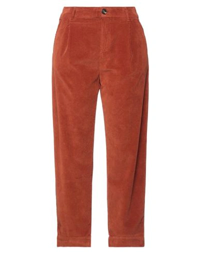 The.nim The. Nim Woman Pants Rust Size 24 Cotton, Lyocell, Elastane In Red