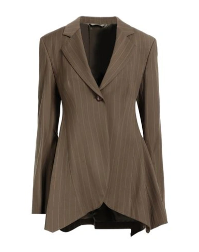 Acne Studios Woman Blazer Khaki Size 8 Viscose, Wool, Polyester In Beige