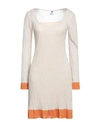 M Missoni Woman Mini Dress Beige Size 4 Viscose, Polyester, Polyamide