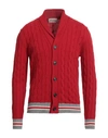 Mc George Man Cardigan Red Size 46 Wool