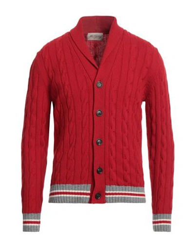 Mc George Man Cardigan Red Size 46 Wool