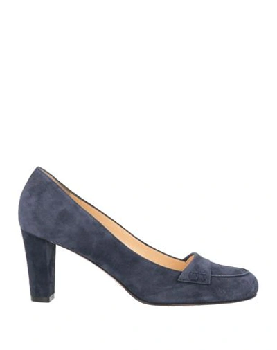 Antonio Barbato Woman Loafers Navy Blue Size 11 Soft Leather