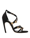 Zuhair Murad Woman Sandals Black Size 8.5 Textile Fibers