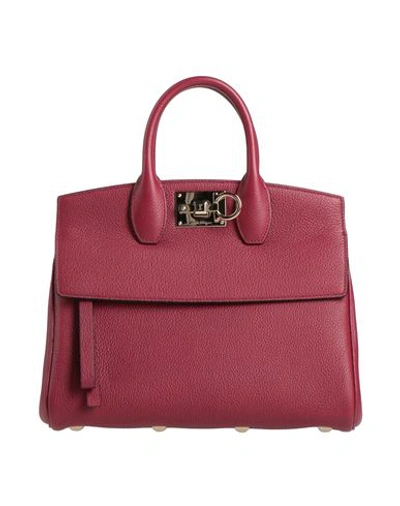 Ferragamo Woman Handbag Burgundy Size - Calfskin In Red