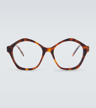 Loewe Logo Oval Glasses In Brown