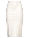 JUCCA JUCCA WOMAN MIDI SKIRT IVORY SIZE 8 POLYESTER, POLYURETHANE