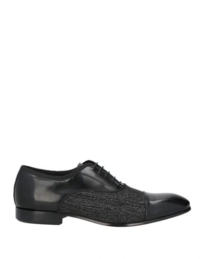 Giovanni Conti Man Lace-up Shoes Black Size 11 Soft Leather, Textile Fibers