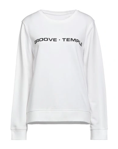 Groove Temple Woman Sweatshirt White Size M Organic Cotton, Recycled Polyester