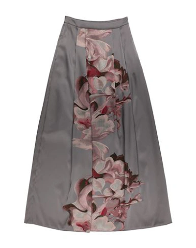 Alberta Ferretti Woman Maxi Skirt Grey Size 12 Polyester, Polyamide