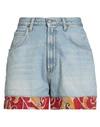 ROY ROGERS ROŸ ROGER'S WOMAN DENIM SHORTS BLUE SIZE 28 COTTON, ELASTANE