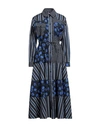 KENZO KENZO WOMAN MIDI DRESS SLATE BLUE SIZE 8 COTTON