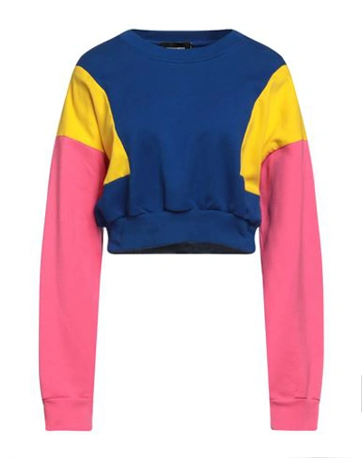 Dsquared2 Woman Sweatshirt Bright Blue Size M Cotton, Elastane