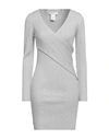 Kaos Woman Mini Dress Light Grey Size S Viscose, Polyester, Polyamide