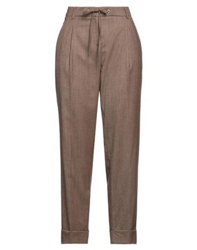 Seductive Woman Pants Brown Size 8 Wool, Polyester, Viscose, Elastane