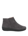 Fitflop Woman Ankle Boots Lead Size 7 Soft Leather In Grey