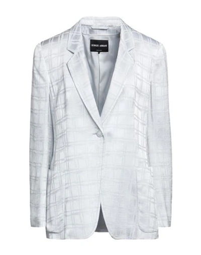 Giorgio Armani Woman Blazer Light Grey Size 12 Viscose, Cotton, Polyamide