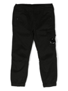 C.p. Company Logo-plaque Cotton Track Pants In Black