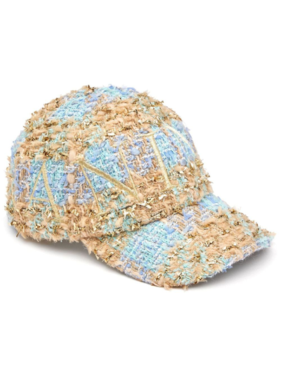 Nina Ricci Metallic-thread Tweed Cap In Neutrals