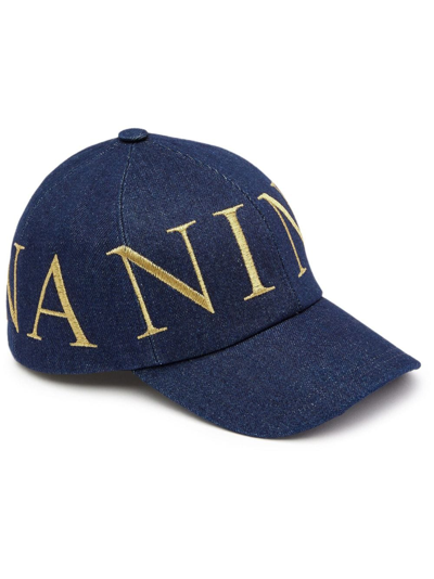 Nina Ricci Logo-embroidered Cotton Cap In Raw_blue