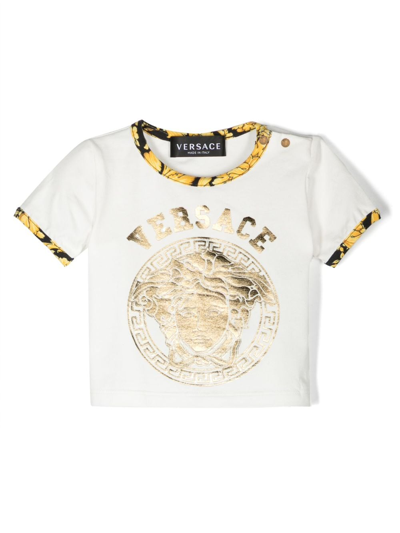 Versace Baby Barocco Cotton-blend Jersey T-shirt In Multicoloured