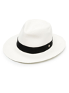 Helen Kaminski Vitoria Woven Fedora Hat In White Black