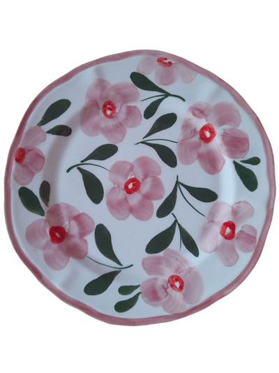 Les-ottomans Floral-print Porcelain Plate (27cm) In White