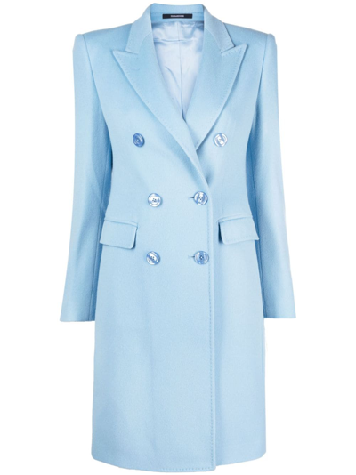 Tagliatore Double-breasted Virgin Wool-blend Coat In Blue