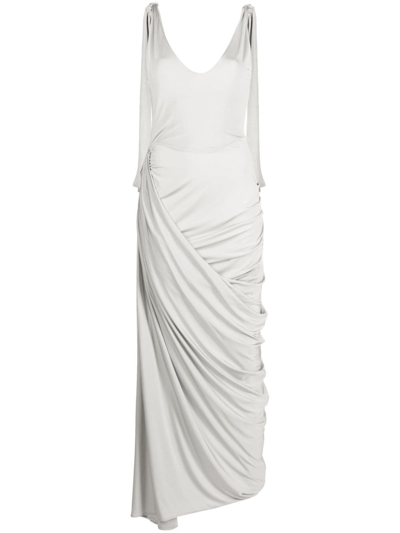 Paris Georgia Ballerina Draped Scoop-back Dress In Grey