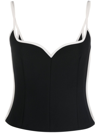 PARIS GEORGIA HEART CONTRAST-TRIM SINGLET TOP