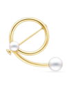 TASAKI 18KT YELLOW GOLD COLLECTION LINE A FINE BALANCE PEARL BROOCH