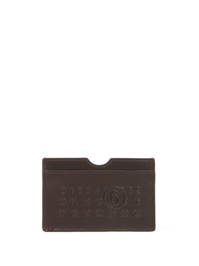 Mm6 Maison Margiela Logo-embossed Card Holder In Brown